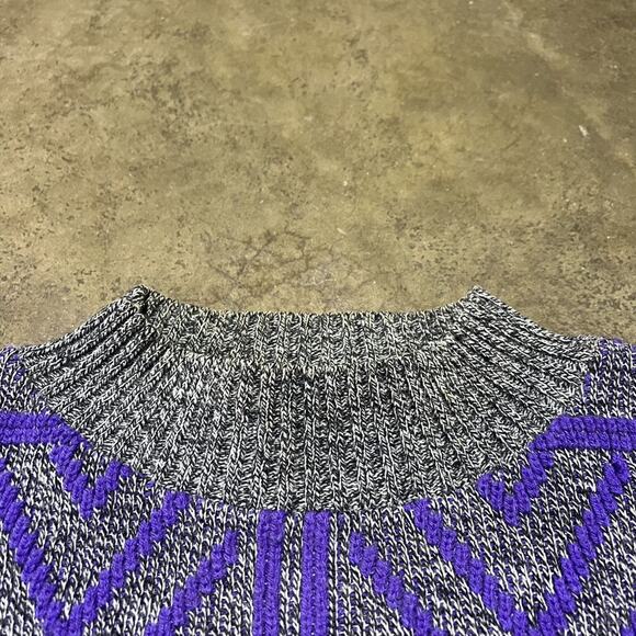 Vintage 80s Great American Sweater Grey/Purple Sweater - Picture 3 of 4